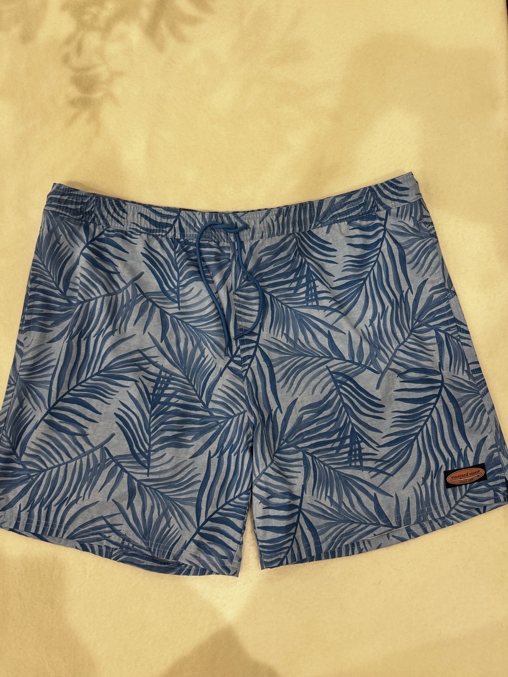Vineyard Vines Men’s Blue Palm-Print Swim Trunks XXL EUC